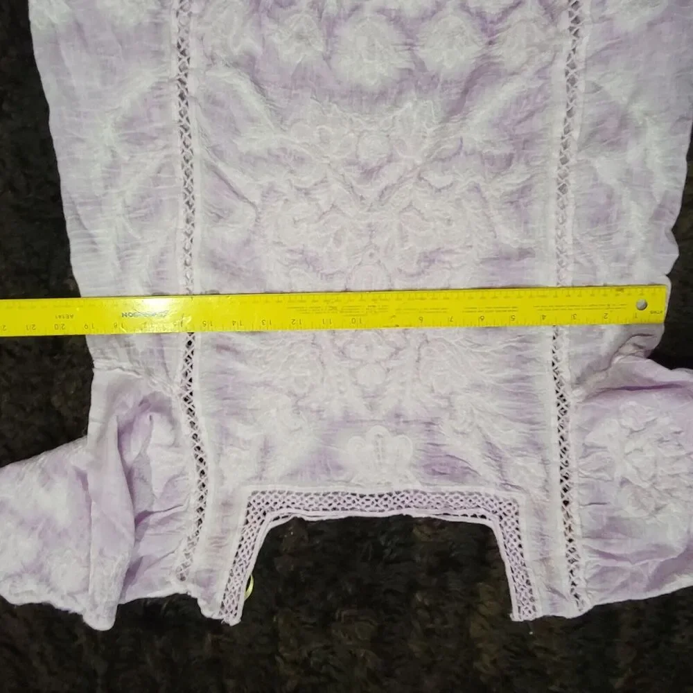 Democracy Womens Embroidered Top Purple Sz Small